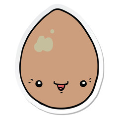 sticker of a cartoon egg