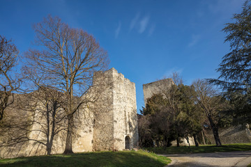 Castle wall of Adhemar in Montelimar city, France