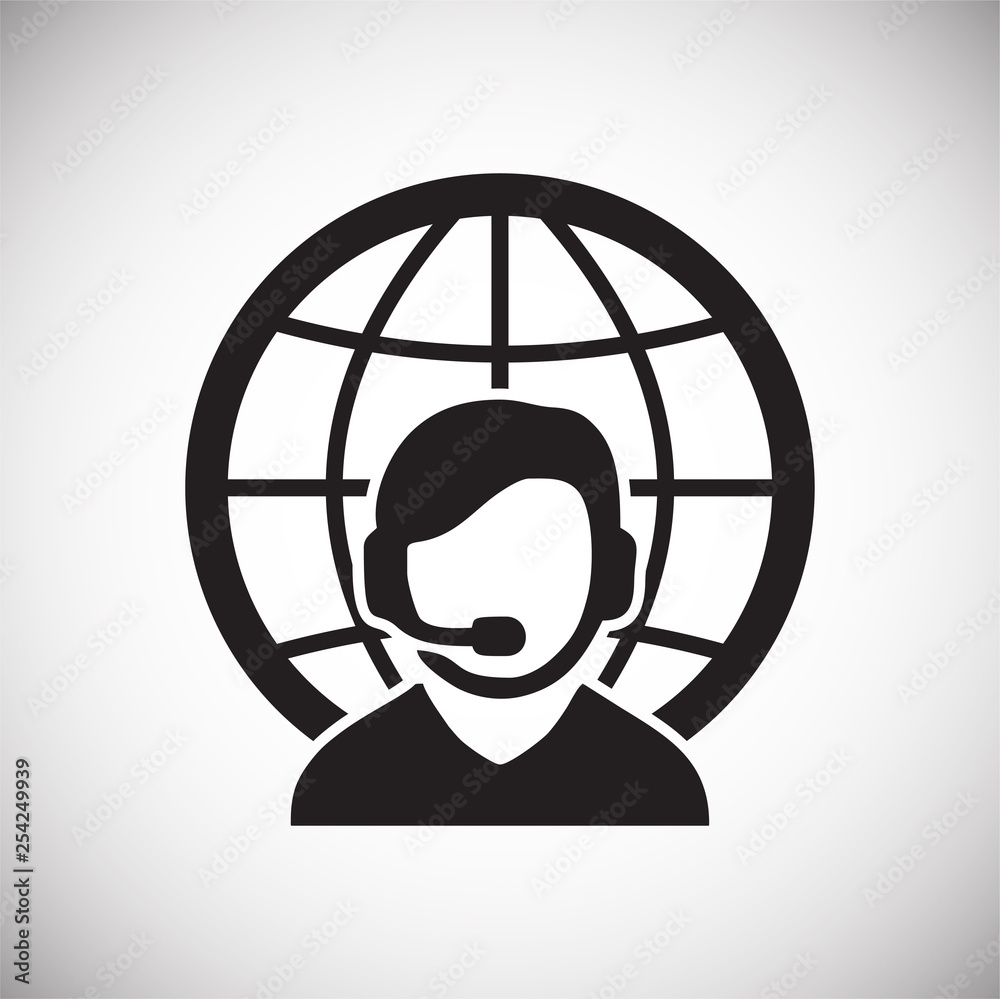 Poster globe related icon on background for graphic and web design. simple vector sign. internet concept sy