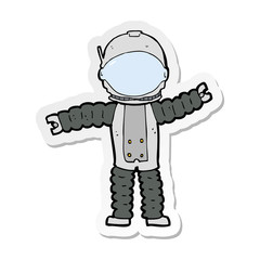 sticker of a cartoon astronaut