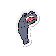 sticker of a cartoon leech