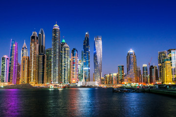 Fototapeta na wymiar Modern residential architecture of Dubai Marina, UAE