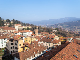 Fototapeta na wymiar north of Bergamo city with Monastery Sant Agata