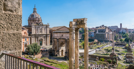 Roman forum as seen from the Capitoline Museums, Rome, Italy.