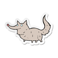 sticker of a cartoon little wolf