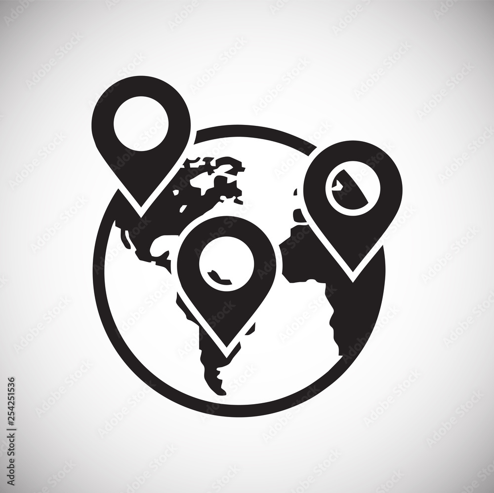 Poster globe related icon on background for graphic and web design. simple vector sign. internet concept sy