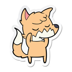sticker of a friendly cartoon fox