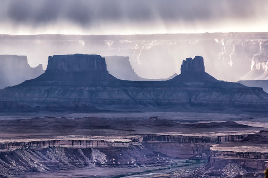 Rainshowers in Canyonlands National Park;  Utah