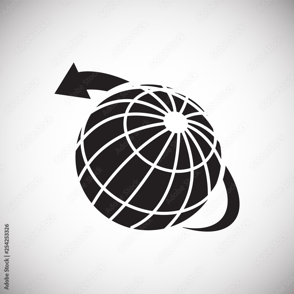 Poster globe related icon on background for graphic and web design. simple vector sign. internet concept sy