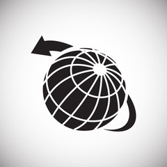 Globe related icon on background for graphic and web design. Simple vector sign. Internet concept symbol for website button or mobile app.
