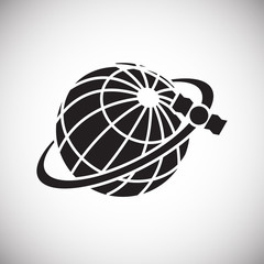 Globe related icon on background for graphic and web design. Simple vector sign. Internet concept symbol for website button or mobile app.