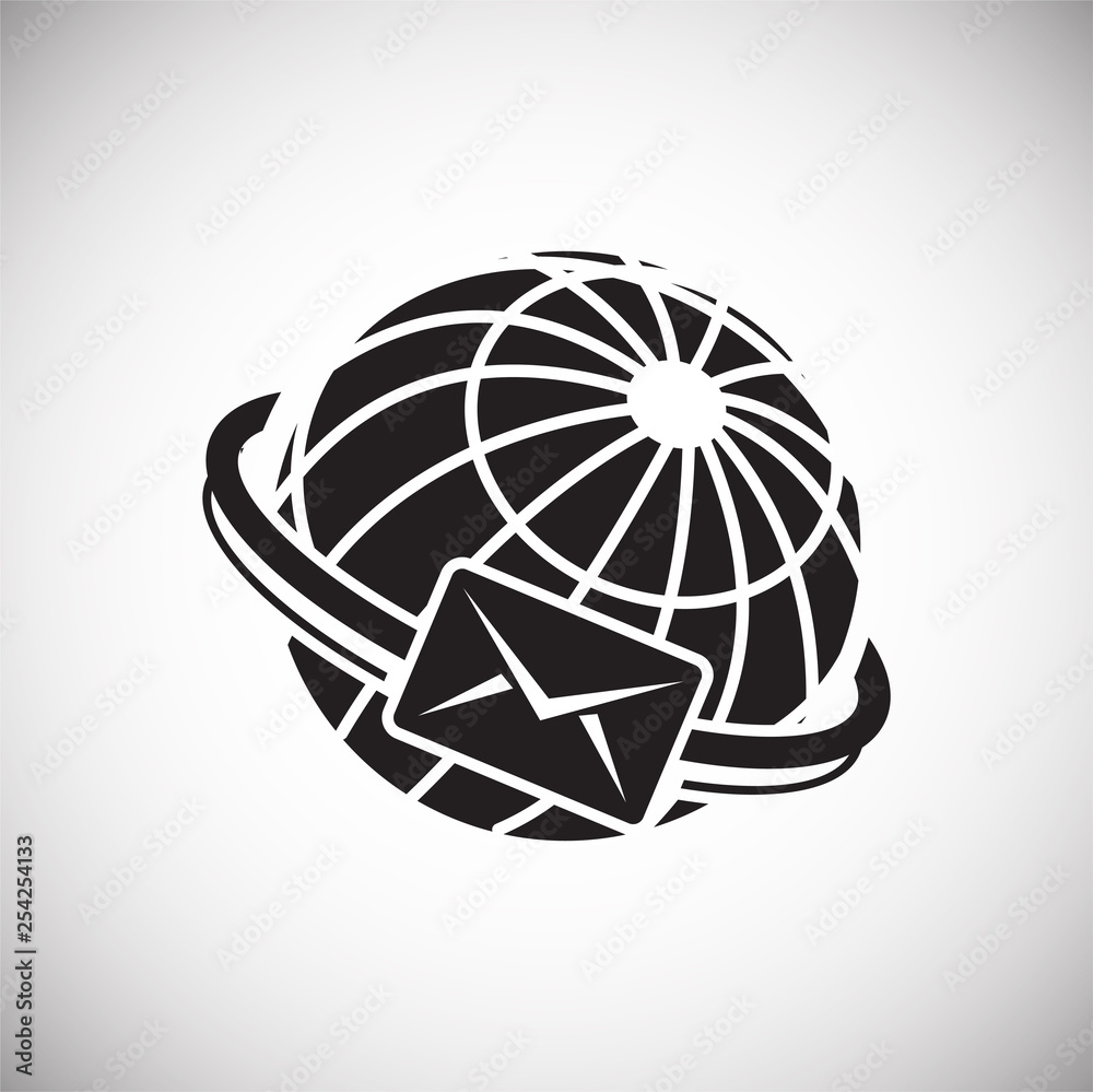 Poster globe related icon on background for graphic and web design. simple vector sign. internet concept sy