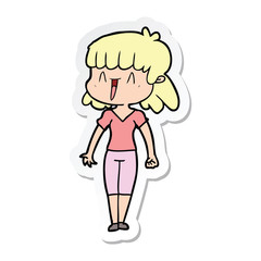 sticker of a cartoon woman