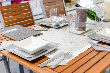 Close up detail of served table 