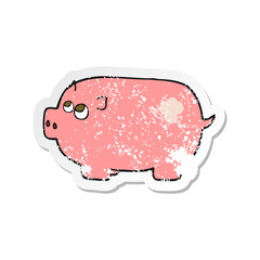 retro distressed sticker of a cartoon piggy bank