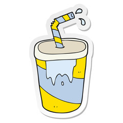 sticker of a cartoon soda
