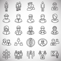 Person icons set on white background for graphic and web design. Simple vector sign. Internet concept symbol for website button or mobile app.