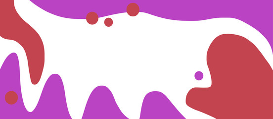 Vector abstact art. Frame made of colorful red and purple spots, circles. Simple illustration template for invitations, cards and other design. White background