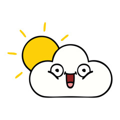 cute cartoon sunshine and cloud
