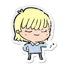 Obraz premium distressed sticker of a cartoon woman