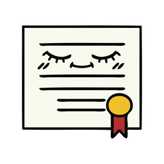 cute cartoon graduation diploma