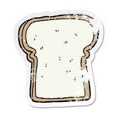 distressed sticker of a cartoon slice of bread