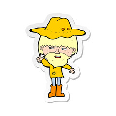 sticker of a cartoon man wearing hat