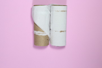 Toilet paper roll ran out. It's a metaphor about couples, business, half feelings and emptiness