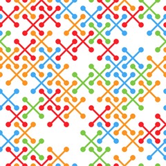 Grunge Seamless Lattice. Abstract Pattern. Retro Texture with Scratched Crosses