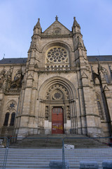 Fototapeta na wymiar Basilica of Rennes, France, Notre Dame de Bonne Nouvelle entrance