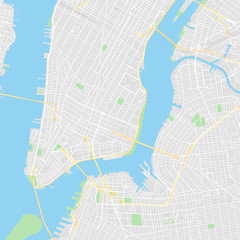 Downtown vector map of New York City, United States
