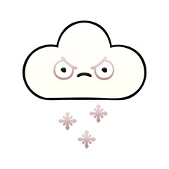 gradient shaded cartoon snow cloud