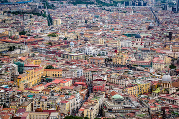 Cityscape from Castel Sant'Elmo, a medieval fortress, Naples, Italy