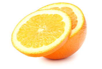 sliced orange isolated on white background. healthy food