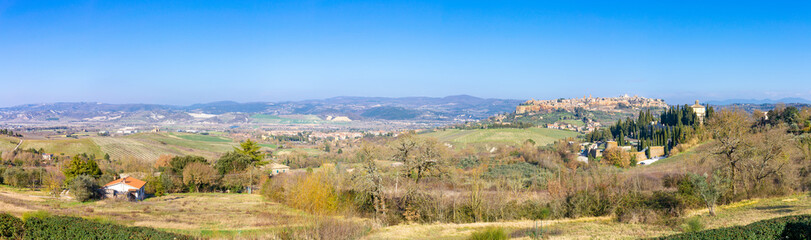 Fototapeta na wymiar View on the old town Orvieto, Umbria, Italy. Panorama