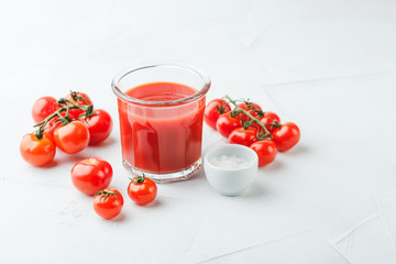 Glass of fresh organic tomato juice
