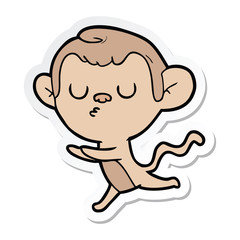 sticker of a cartoon monkey