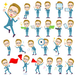 blond hair businessman_Action