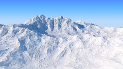 Snowy Mountain. Realistic 3D Illustration.