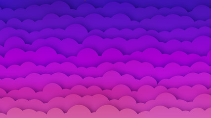 Pink and Blue Clouds BG with Papercut Effect