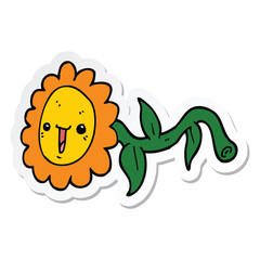 sticker of a cartoon flower