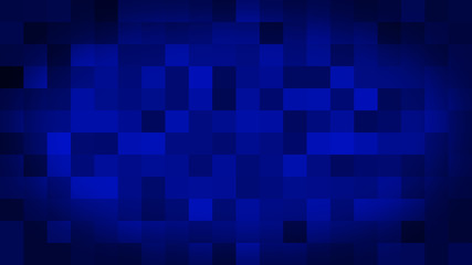 Blue motion abstract background colorful pixels flashing and switch. Animation background glowing of mosaic tiles. Moving technology squares with shine light. 