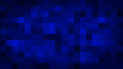 Blue motion abstract background colorful pixels flashing and switch. Animation background glowing of mosaic tiles. Moving technology squares with shine light. 