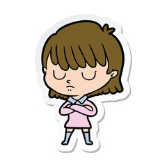 sticker of a cartoon woman