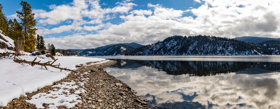 Northern end of Lake Couer d'Alene, Idaho as winter passes by.
