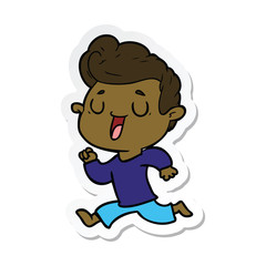 sticker of a happy cartoon man
