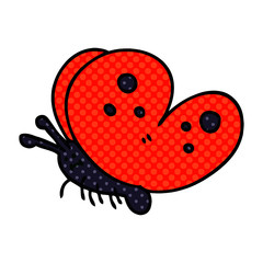 quirky comic book style cartoon butterfly