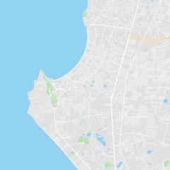 Downtown vector map of Pattaya, Thailand