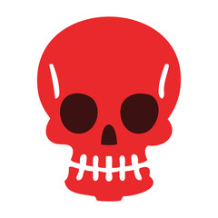 quirky hand drawn cartoon skull
