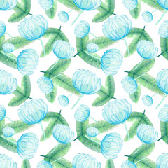 pattern with blue asters 2